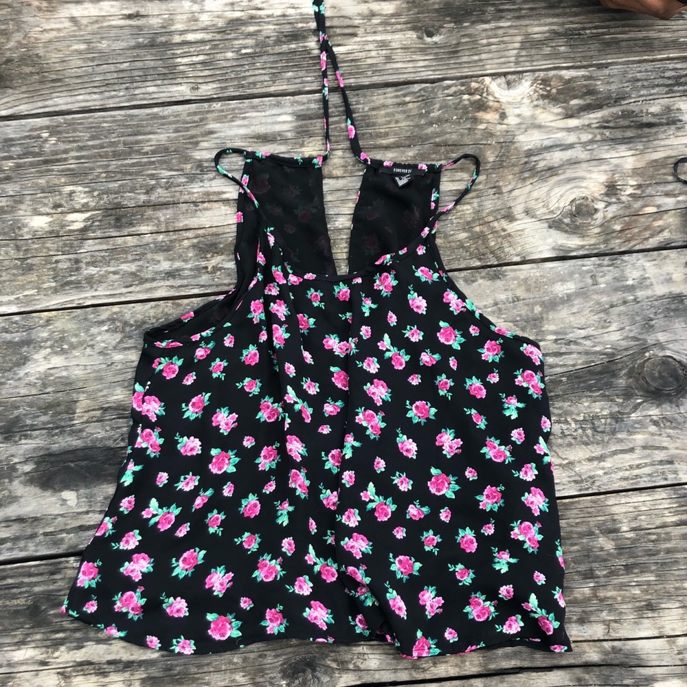 forever 21 spaghetti strap floral top